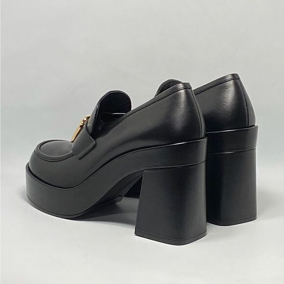 Versace Logo Leather Platform Pumps size 40 - Picture 6 of 13